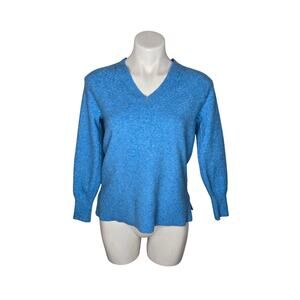 LOFT OUTLET V-Neck Sweater Bright Blue Size XXSP